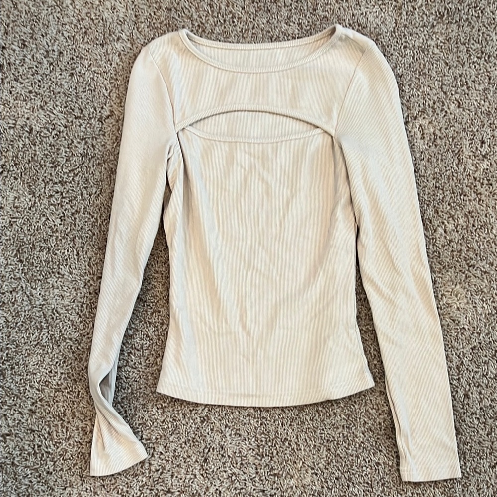 Women's Cream Long Sleeve Top